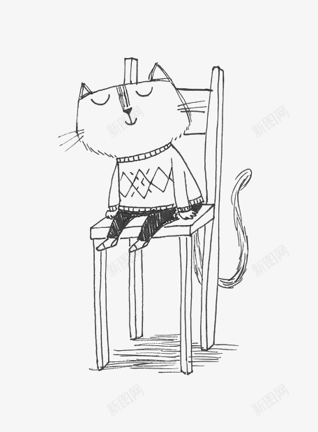 椅子上的猫咪png免抠素材_新图网 https://ixintu.com 动物 卡通 坐位 坐席 小猫 座位 手绘 拟人 插画 椅子 涂鸦