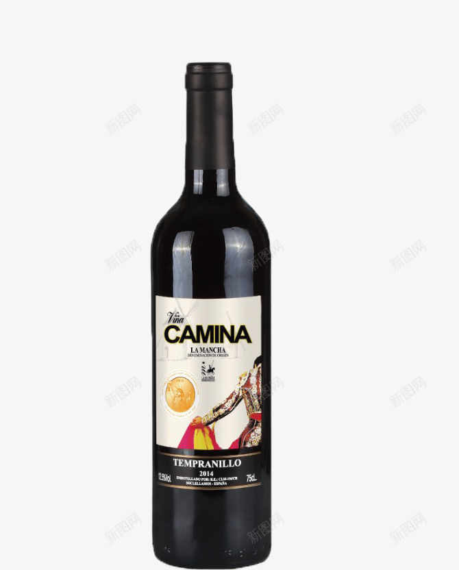 卡米娜干红葡萄酒png免抠素材_新图网 https://ixintu.com 瓶子 红酒 葡萄酒 酒瓶