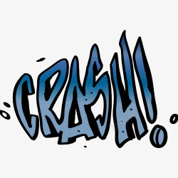 CRASH蓝色恐怖字体素材