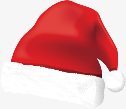 红色魔术帽毛绒的圣诞帽矢量图高清图片