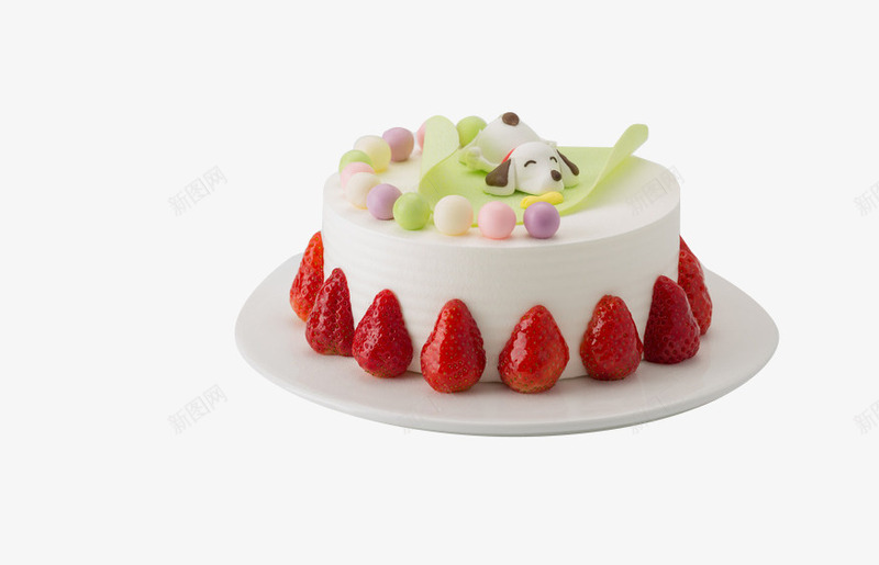 时尚蛋糕png免抠素材_新图网 https://ixintu.com 卡通小动物 奶油蛋糕 水果装饰 白色
