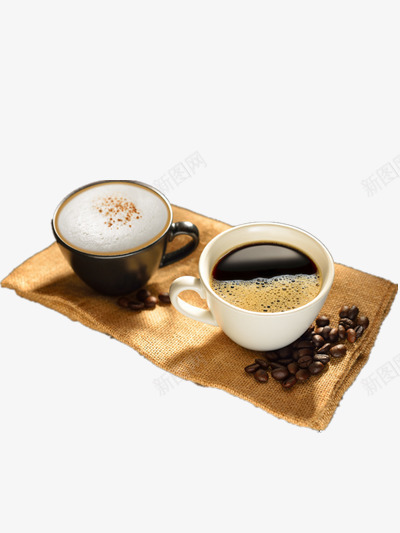 两杯咖啡png免抠素材_新图网 https://ixintu.com 咖啡 装饰 饮品