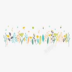 花盒清新效果卡通装饰植物叶子矢量图高清图片