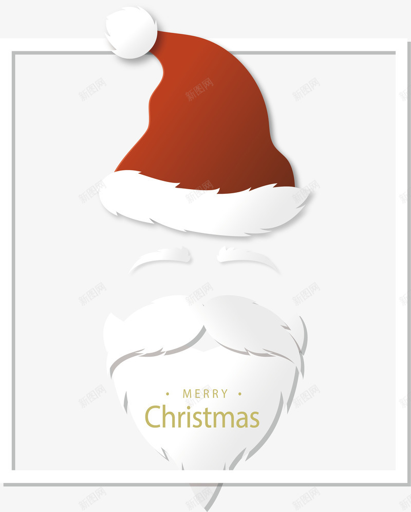 红色圣诞帽胡子圣诞海报矢量图ai免抠素材_新图网 https://ixintu.com 圣诞帽 圣诞快乐 圣诞海报 圣诞节 白色胡子 矢量png 矢量图