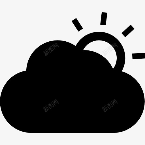 阳光在云层后面图标png_新图网 https://ixintu.com 云 冬天 多云 天气 晴朗