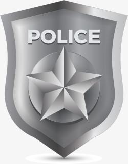 银色的警察的徽章矢量图素材