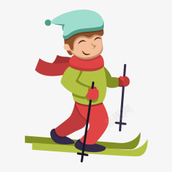 滑雪人矢量图素材