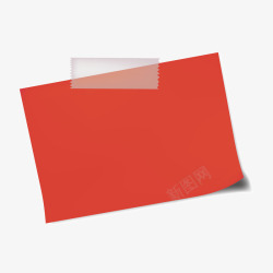 矩形贴纸矩形红色透明胶带贴纸矢量图高清图片