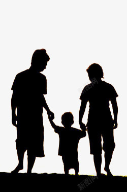 牵手的一家人温馨简易一家人牵手行走背影图图标高清图片