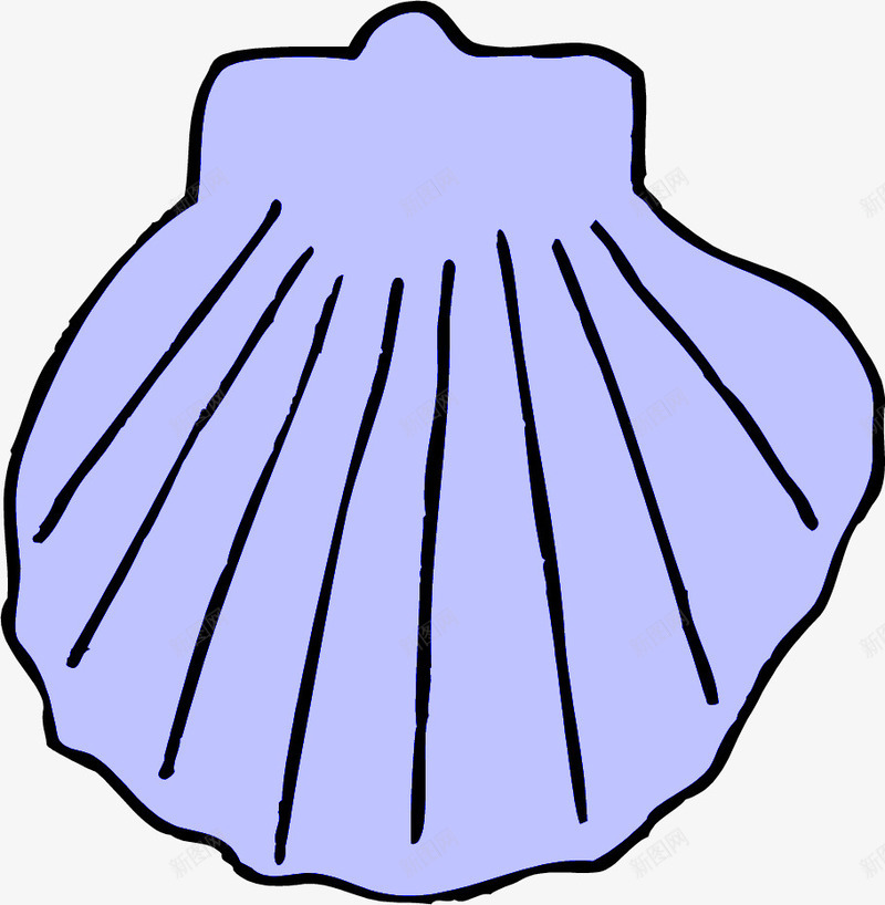 紫色贝壳png免抠素材_新图网 https://ixintu.com 卡通 扇贝 手绘 海边 生物 紫色花纹 贝壳 贝类