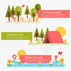 春季风景和露营素材
