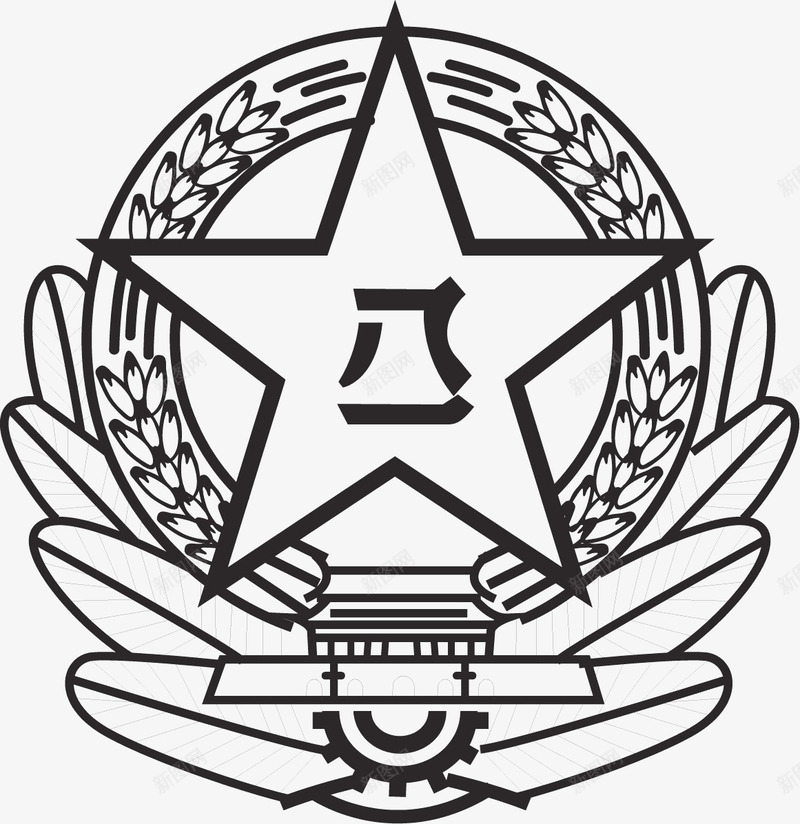 八一警徽图标png_新图网 https://ixintu.com 八一 八一图标 致敬 警徽 责任