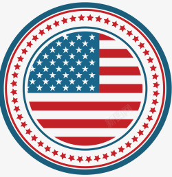美国国旗圆形矢量图素材