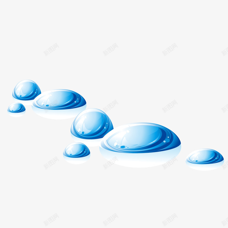 蓝色环保装饰水滴png免抠素材_新图网 https://ixintu.com 卡通水滴 环保 背景装饰 节水 蓝色水滴