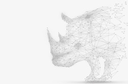 几何动物犀牛高科技点线面线条高清图片
