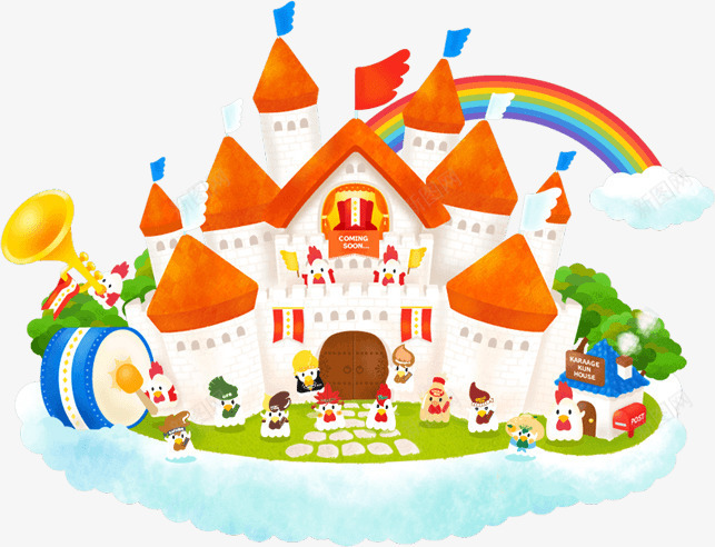 卡通儿童城堡png免抠素材_新图网 https://ixintu.com 儿童 卡通 城堡