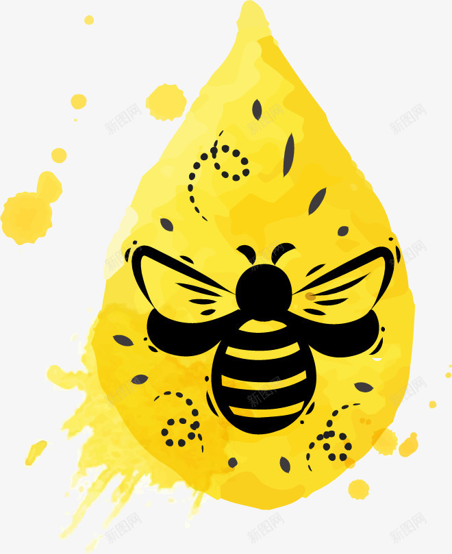 蜂蜜矢量图eps免抠素材_新图网 https://ixintu.com 墨滴 墨点 密封 蜂蜜 蜂蜜装饰 蜜蜂 装饰 黄色蜂蜜 矢量图