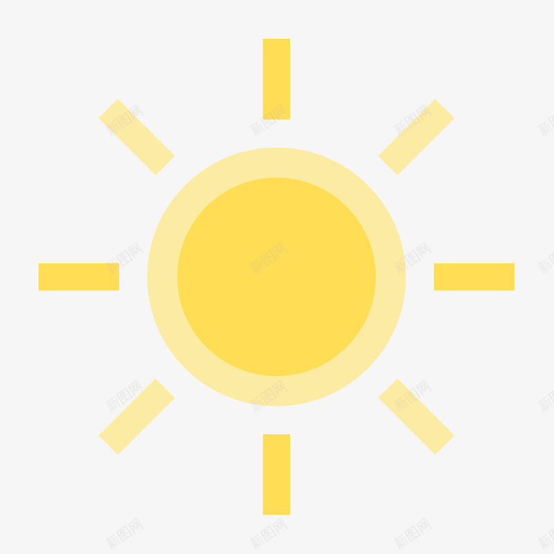 黄色圆弧太阳元素矢量图ai免抠素材_新图网 https://ixintu.com 光芒 卡通插画 发光 圆弧 太阳 扁平化 质感 黄色 矢量图