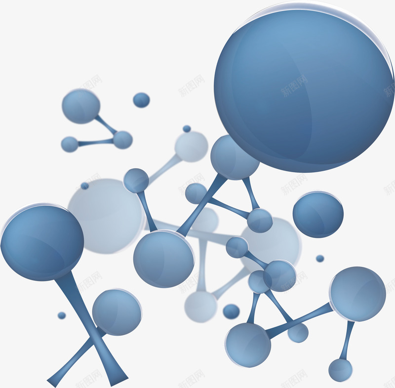 分子结构花纹矢量图ai免抠素材_新图网 https://ixintu.com 分子 分子结构 生物分子 矢量png 蓝色分子 高科技 矢量图