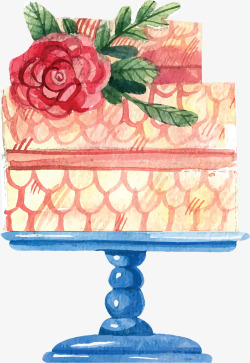 精美婚礼蛋糕红色山茶婚礼蛋糕矢量图高清图片