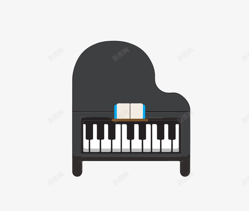 钢琴架矢量图ai免抠素材_新图网 https://ixintu.com 时尚 笔记本 钢琴 音乐会节目单 黑白健 黑色钢琴架 矢量图