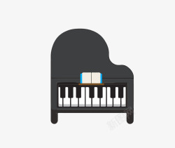 黑白钢琴键盘架钢琴架矢量图高清图片