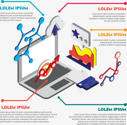 手绘电脑数据分析矢量图素材