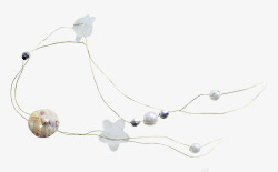 贝壳珍珠装饰的项链素材