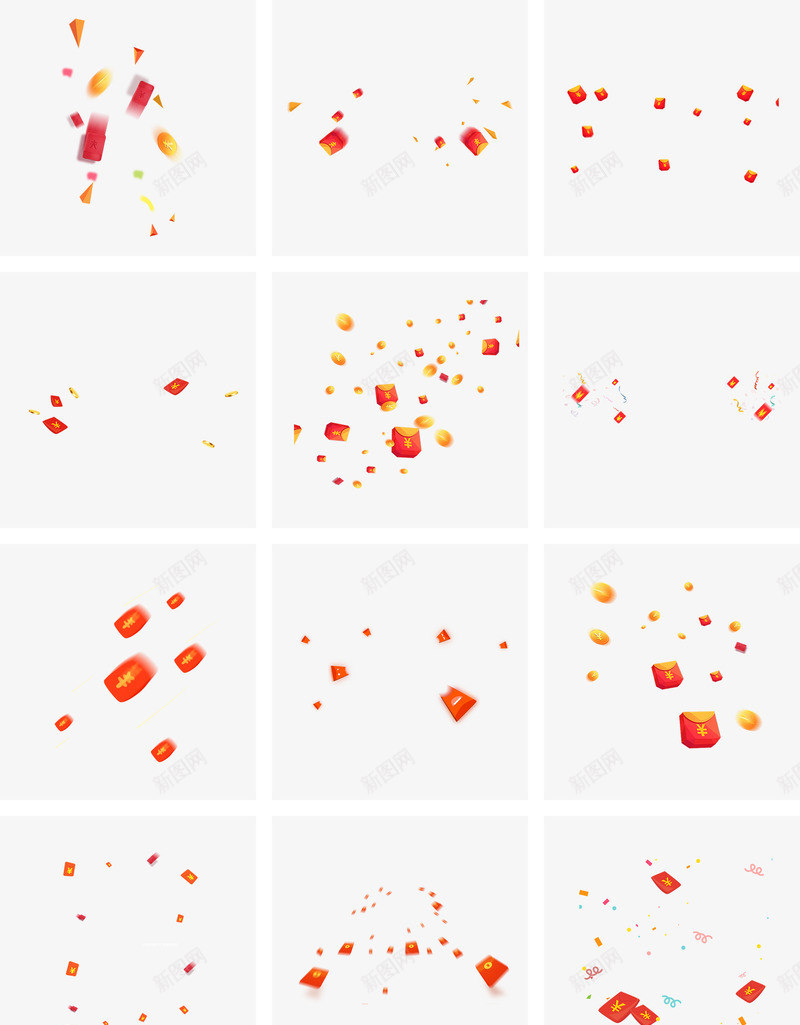节日红色卡通风活动促销红包雨装饰元素png免抠素材_新图网 https://ixintu.com 卡通 活动促销 红包雨 红色 装饰元素
