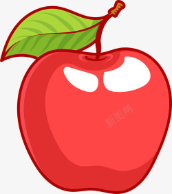 玫红色果实红色卡通苹果高清图片