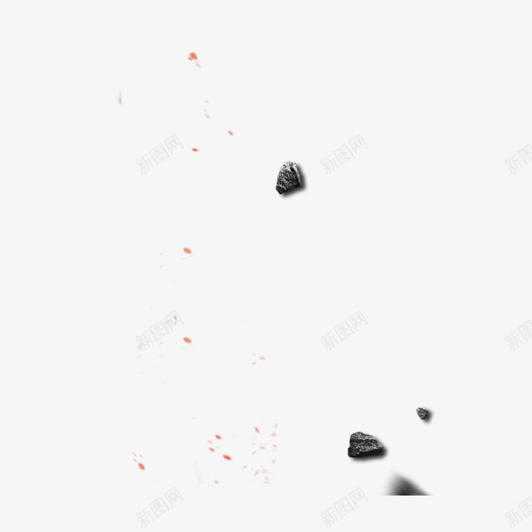 漂浮陨石png免抠素材_新图网 https://ixintu.com 发光 爆炸碎石 碎石 简约 黑色