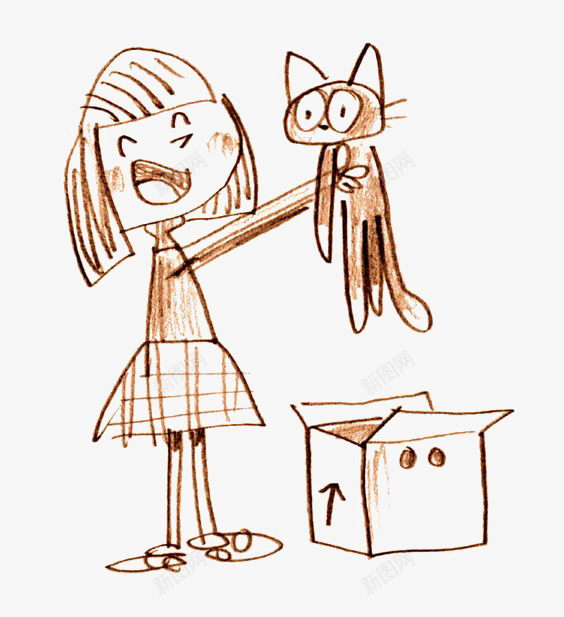 抱着猫的女孩png免抠素材_新图网 https://ixintu.com 卡通 宠物 小女孩 手绘 插画 流浪猫 涂鸦 猫咪