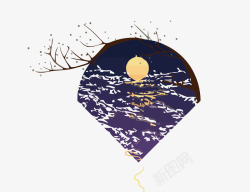 扇形图案中国风扇形月亮图案矢量图高清图片