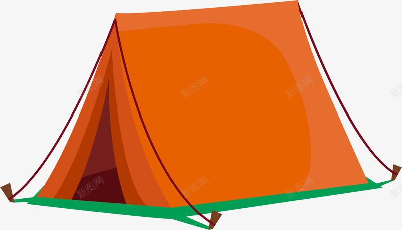 夏季野营橙色帐篷png免抠素材_新图网 https://ixintu.com 卡通 夏季 插画 橙色帐篷 矢量图案 简单帐篷 野营