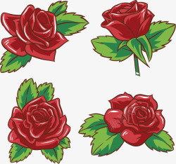 赠人玫瑰手有余香精致的红玫瑰矢量图高清图片