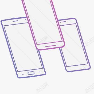 智能手机手绘外观png免抠素材_新图网 https://ixintu.com 外观 手绘 智能手机 线条 艺术设计 蓝紫色