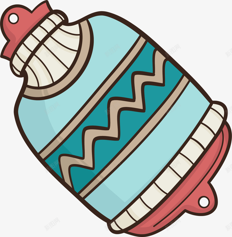 卡通花纹的热水袋矢量图ai免抠素材_新图网 https://ixintu.com 保暖 冬天 冬天热水袋 热水袋 矢量png 花纹热水袋 矢量图