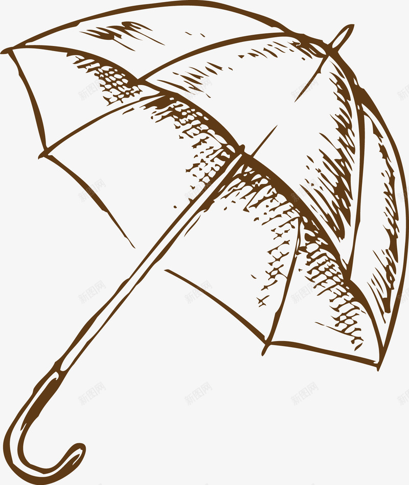 涂鸦雨伞png免抠素材_新图网 https://ixintu.com 卡通 可爱 手绘 线条