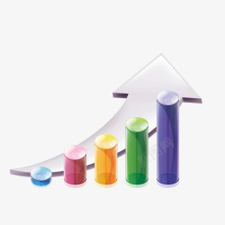 彩色柱形分析矢量图素材