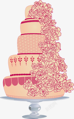 高层蛋糕手绘高层婚庆蛋糕矢量图高清图片