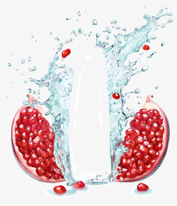 红石榴水流液体水果素材