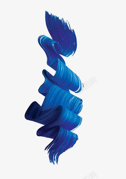 蓝色的颜料笔触纹理高清图片