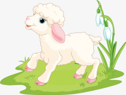 粉红色的小羊卡通羊高清图片