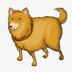 长毛小狗卡通可爱的金毛宠物狗高清图片