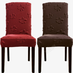 弹力凳子套罩酒红色和咖啡色椅套高清图片