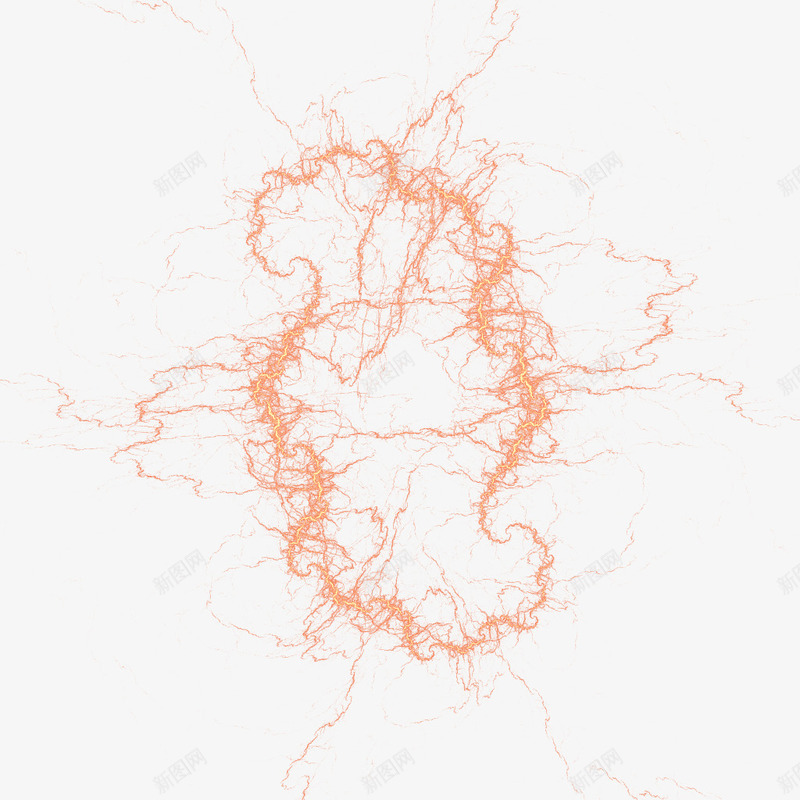 丝状绚烂图案png免抠素材_新图网 https://ixintu.com 不规则图案 丝状 放射状 科技元素 线条 设计元素