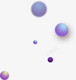 紫色模糊漂浮圆球素材
