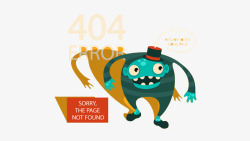 手绘404错误素材