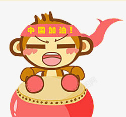 猴年加油里约奥运会为中国加油的卡通猴子高清图片