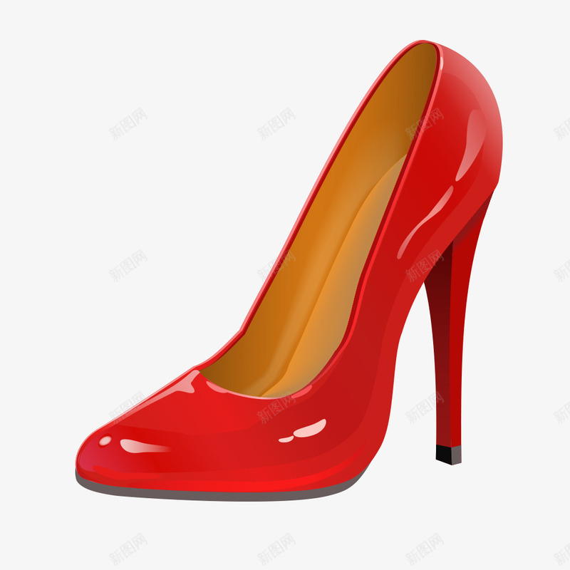 红色高跟鞋矢量图ai免抠素材_新图网 https://ixintu.com 创意卡通 卡通插图 插图 漂亮鞋子 红色高跟鞋 矢量图